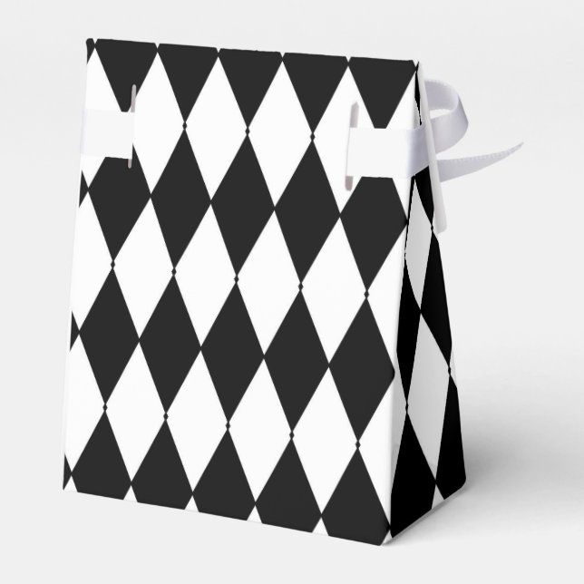 Harlequin White Black Celebrations Multi Styles Favour Box (Back Side)