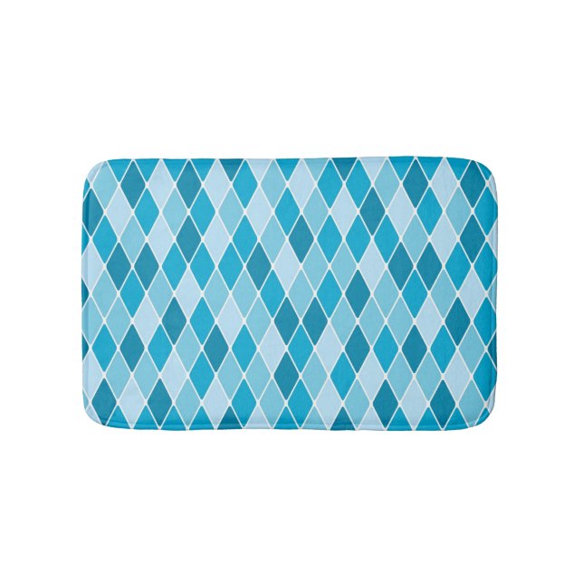 Harlequin winter pattern bath mat (Front)