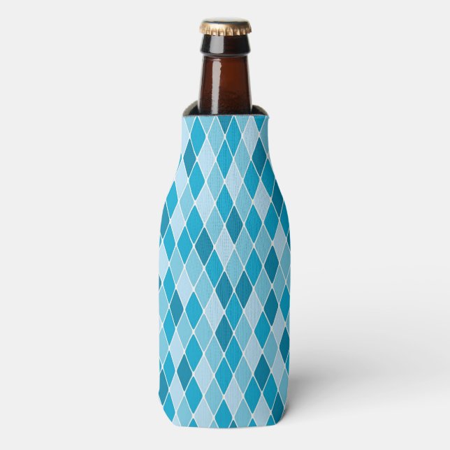 Harlequin winter pattern bottle cooler (Bottle Front)