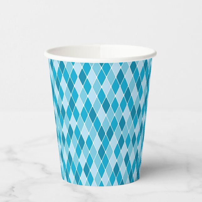 Harlequin winter pattern paper cups (Left)