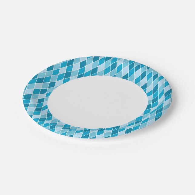 Harlequin winter pattern paper plate (Angled)