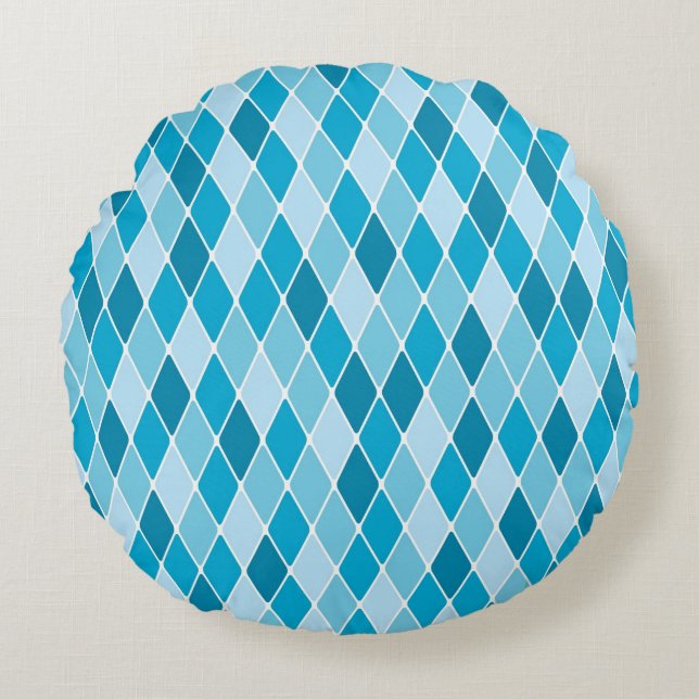 Harlequin winter pattern round cushion (Front)