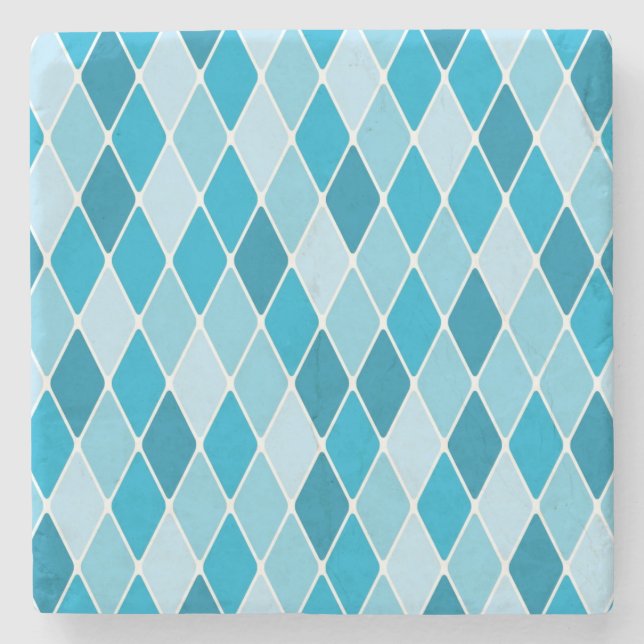 Harlequin winter pattern stone coaster (Front)