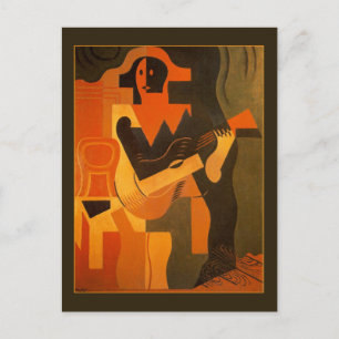 Harlequin with Guitar by Juan Gris Postcard