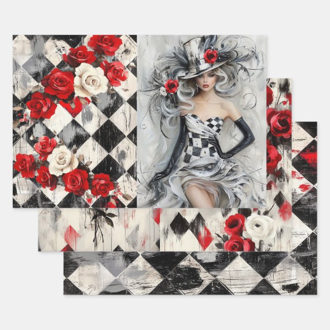 Harlequin  wrapping paper sheet (Set)