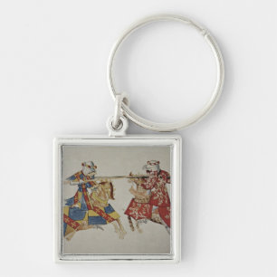 Harley 4205 f.366 Jousting Knights, c.1445 (vellum Key Ring