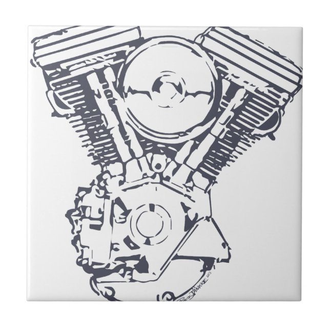 Harley Evolution V-Twin Ceramic Tile (Front)