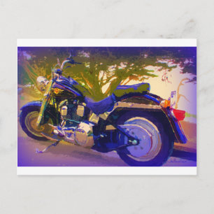 Harley-FatBoy-1998 Motorcycle Postcard