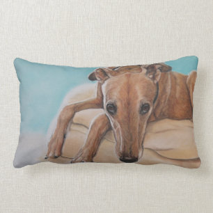 Harley Greyhound Dog Art Pillow