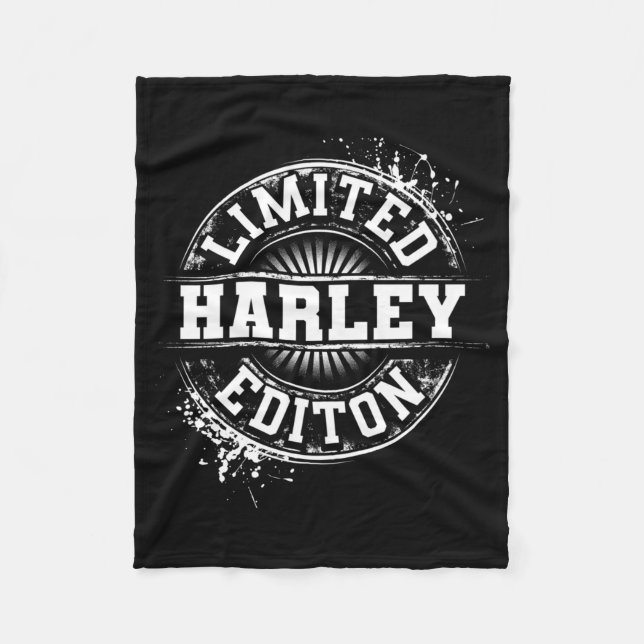 Harley Lied Edition Funny Personalised Name Joke Fleece Blanket (Front)
