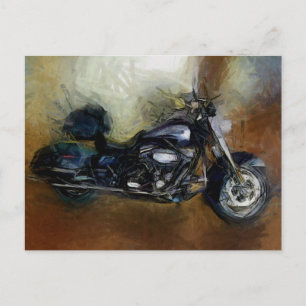 Harley Motorcycle Art Postcard