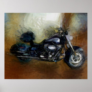 Harley Motorcycle Art Poster