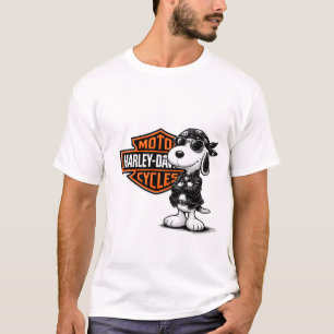 Harley Motorcycle Snoopy Design T-Shirt