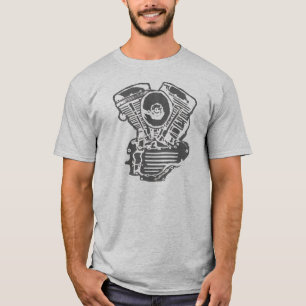 Harley Panhead Engine Drawing T-Shirt