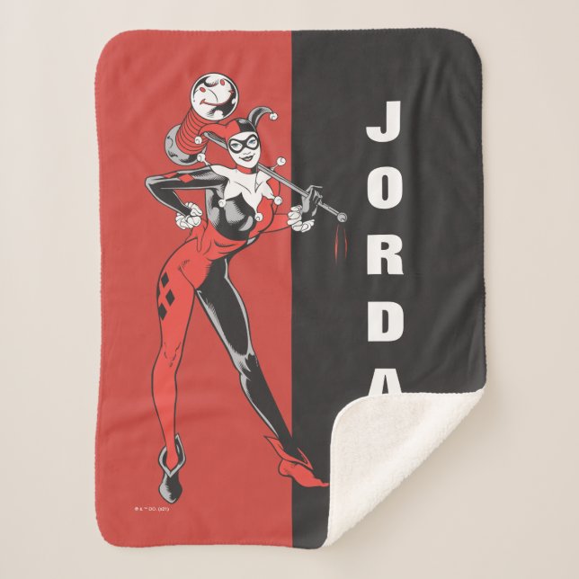 Harley Quinn 4 Sherpa Blanket (Front)