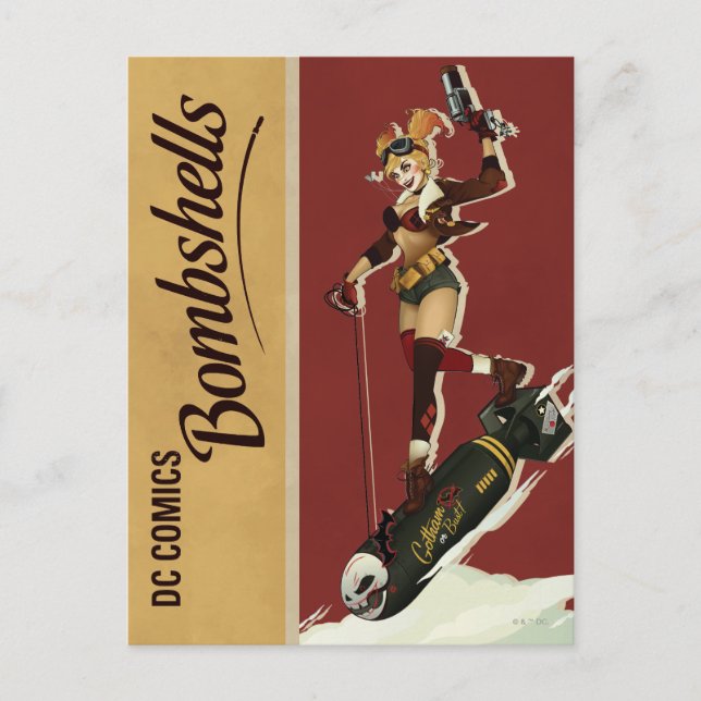 Harley Quinn Bombshells Pinup Postcard (Front)