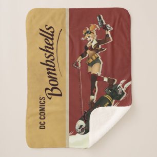 Harley Quinn Bombshells Pinup Sherpa Blanket