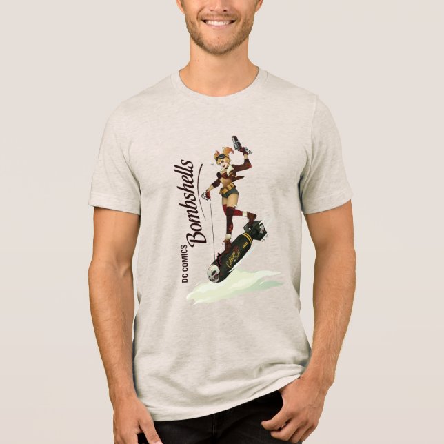 Harley Quinn Bombshells Pinup Tri-Blend Shirt (Front)