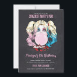 Harley Quinn Girls Chalkboard Birthday Invitation<br><div class="desc">Set the tone for a fun and mischievous celebration with this customisable Harley Quinn Girls Chalkboard Birthday Invitation! Featuring a vibrant Harley Quinn design and bold,  chalkboard-inspired text,  this dynamic invitation is perfect for fans of the iconic anti-hero. Personalise it with your party details to make it truly unique.</div>