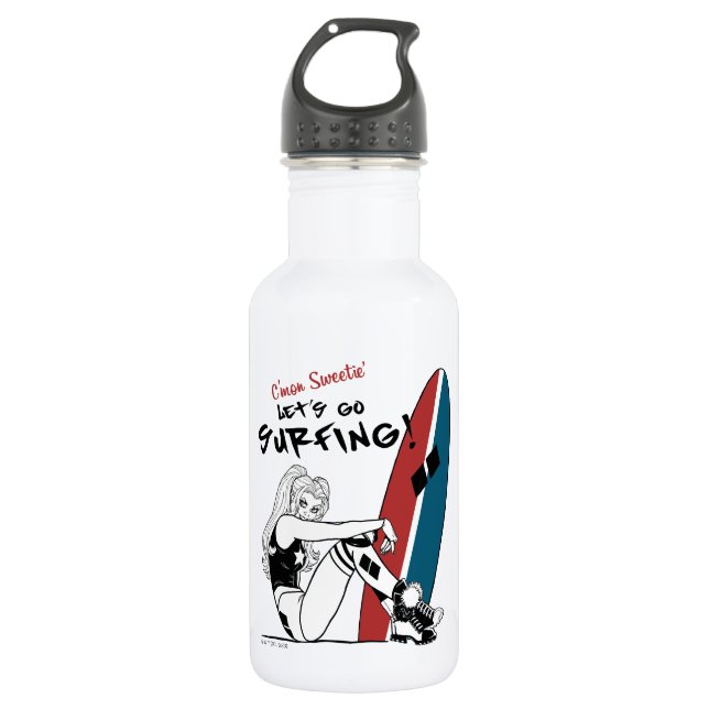 Harley Quinn - Let's Go Surfing 532 Ml Water Bottle (Front)