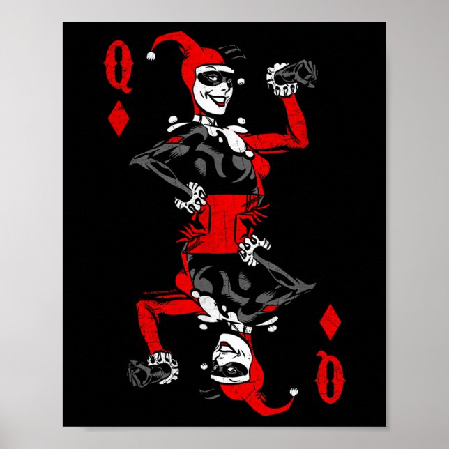 Harley Quinn Of Diamonds T Shirt  Poster (Front)