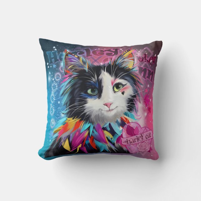 Harley Quinn the Cat Cushion (Front)