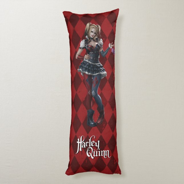 Harley Quinn With Fuzzy Dice Body Cushion (Back (Vertical))