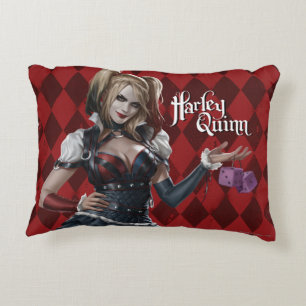 Harley Quinn With Fuzzy Dice Decorative Cushion