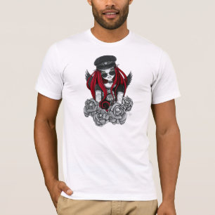 Harley Red Tattoo Biker Rose Angel T-Shirt