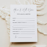 HARLOW Advice And Well Wishes for Bride and Groom Invitation<br><div class="desc">Harlow Collection - a perfect blend of clean sophistication and modern flair. It's designed with a modern script font that exudes style and 
elegance. Each product in the collection is thoughtfully crafted to showcase a look that is both timeless and on-trend.</div>