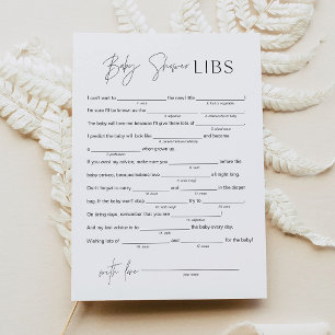 HARLOW Baby Shower Libs Fill in the Blank Game 5x7 Invitation