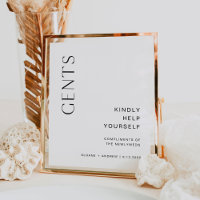 HARLOW Bathroom Basket Wedding Sign Mens Room