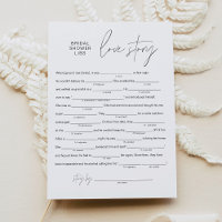 HARLOW Bridal Shower Libs, Fill in the Blank Card
