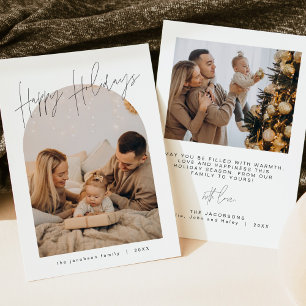 HARLOW Edgy Modern Arch Photo Happy Holidays Invitation