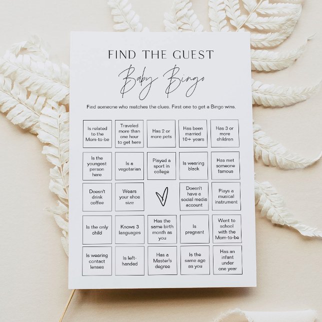 HARLOW Find The Guest Baby Bingo Game Card (Creator Uploaded)