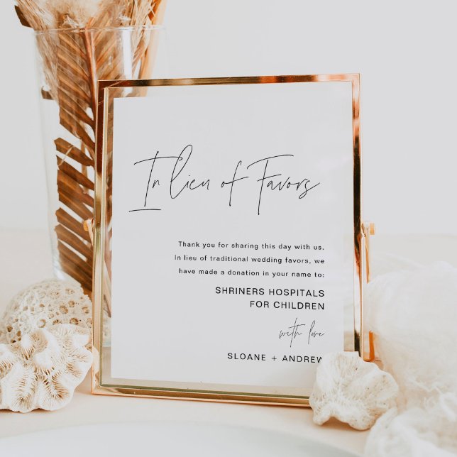 HARLOW In Lieu of Favours Wedding Sign (Creator Uploaded)