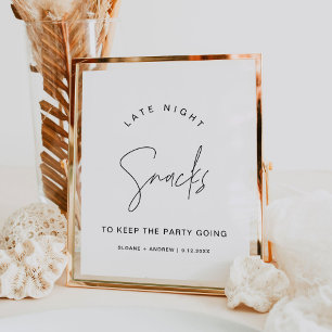 HARLOW Late Night Snacks Wedding Sign
