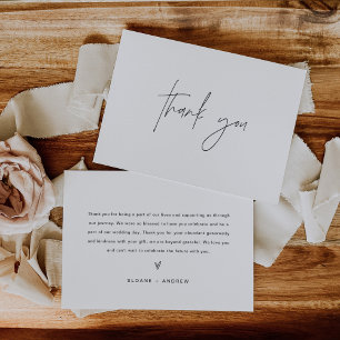 HARLOW Minimalist Wedding Thank You Card (Flat)