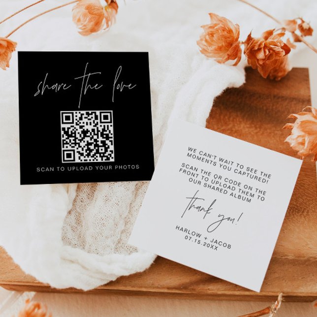 HARLOW Modern Black Share the Love QR Code Cards (Creator Uploaded)