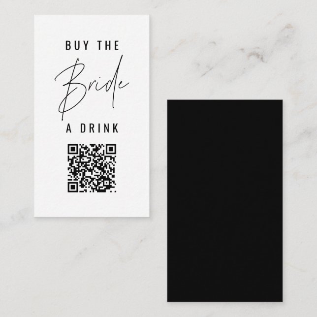 HARLOW Modern Bold Buy the Bride a Drink QR Code N Card (Front/Back)