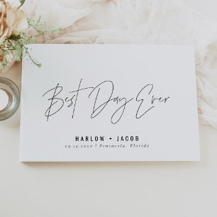 HARLOW Modern Minimalist Best Day Ever Wedding Guest Book