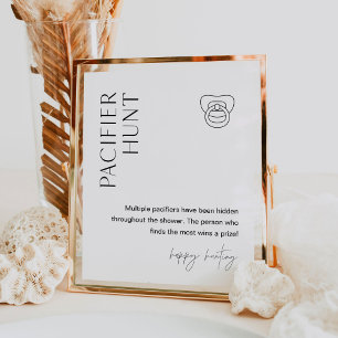 HARLOW Pacifier Hunt Baby Shower Game Sign