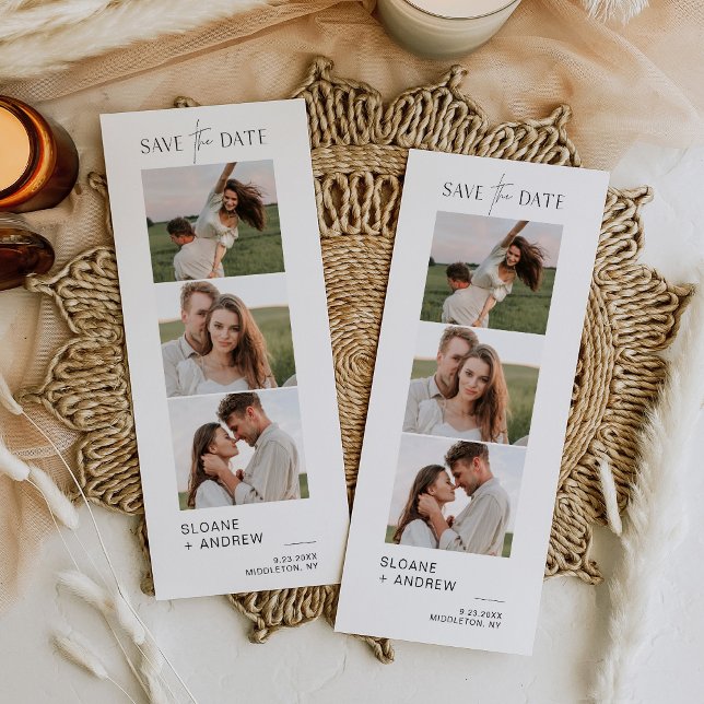 HARLOW Photo Strip Minimalist Save The Date 4x9 (Creator Uploaded)