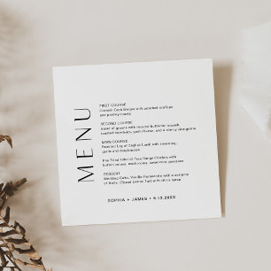 HARLOW Square Dinner Menu Card