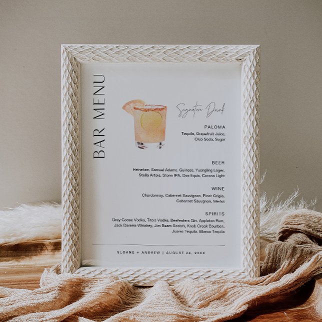 HARLOW Wedding Bar Menu, Signature Drink Sign (Creator Uploaded)