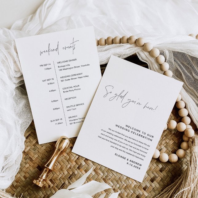 HARLOW Welcome Letter and Wedding Itinerary Card (Creator Uploaded)