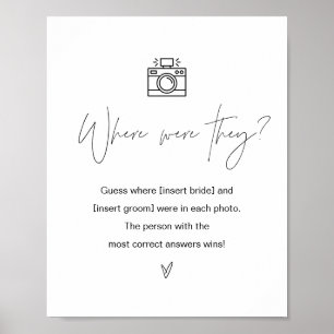 HARLOW Where Were They Bridal Shower Game Sign