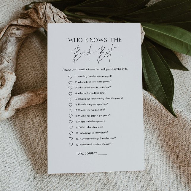 HARLOW Who Knows The Bride Best Bridal Shower Game (Creator Uploaded)