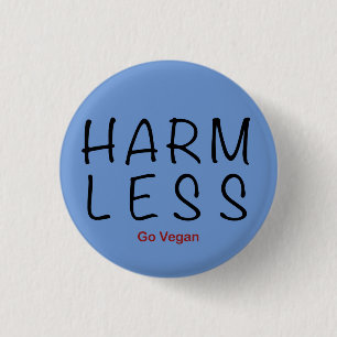 Harm Less - Go Vegan 3 Cm Round Badge