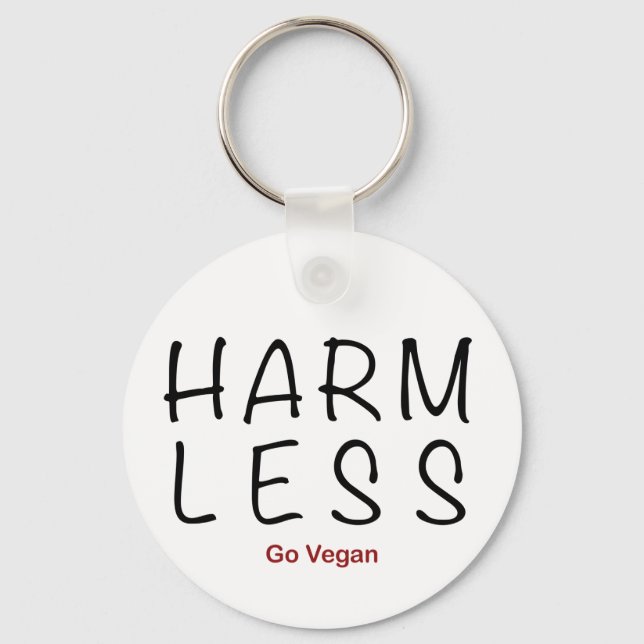 Harm Less - Go Vegan Key Ring (Front)